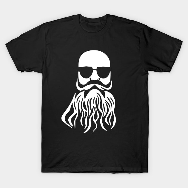 Bald Beard Sunglasses Biker Dude T-Shirt by BarryJive